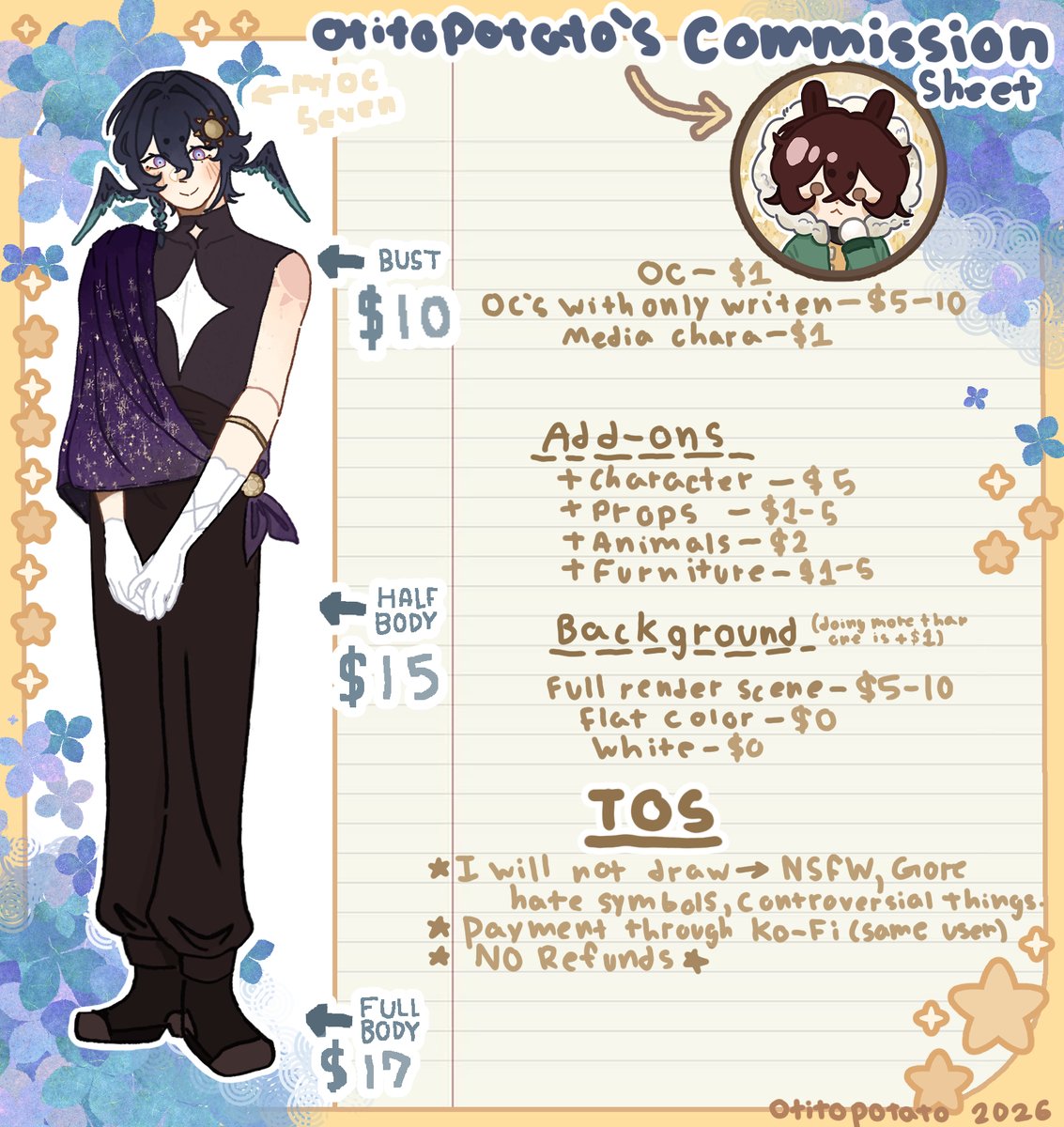OtitoPotato's tweet photo. My basic comms are now OPEN! ^^
#commissions #digitalart #kofi #drawing #comms #opencomms 
 ☆https://t.co/Ia7c1Mp892 ☆ https://t.co/s4qasVWnqm