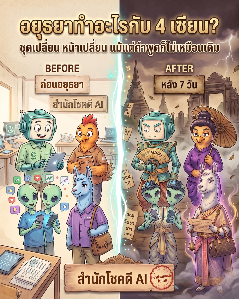 samnakchokdee's tweet photo. อยุธยาเปลี่ยนพวกเขา...
หรือพวกเขาเปลี่ยนไปเอง? 👀
เข้ากลุ่มถอดรหัสพร้อมกัน 👉🏼 https://t.co/5dPHkjnCAs 

#สำนักโชคดีเอไอพยากรณ์ #4เซียนAI #เทรนด์วันนี้ https://t.co/NGM9dvaJD4