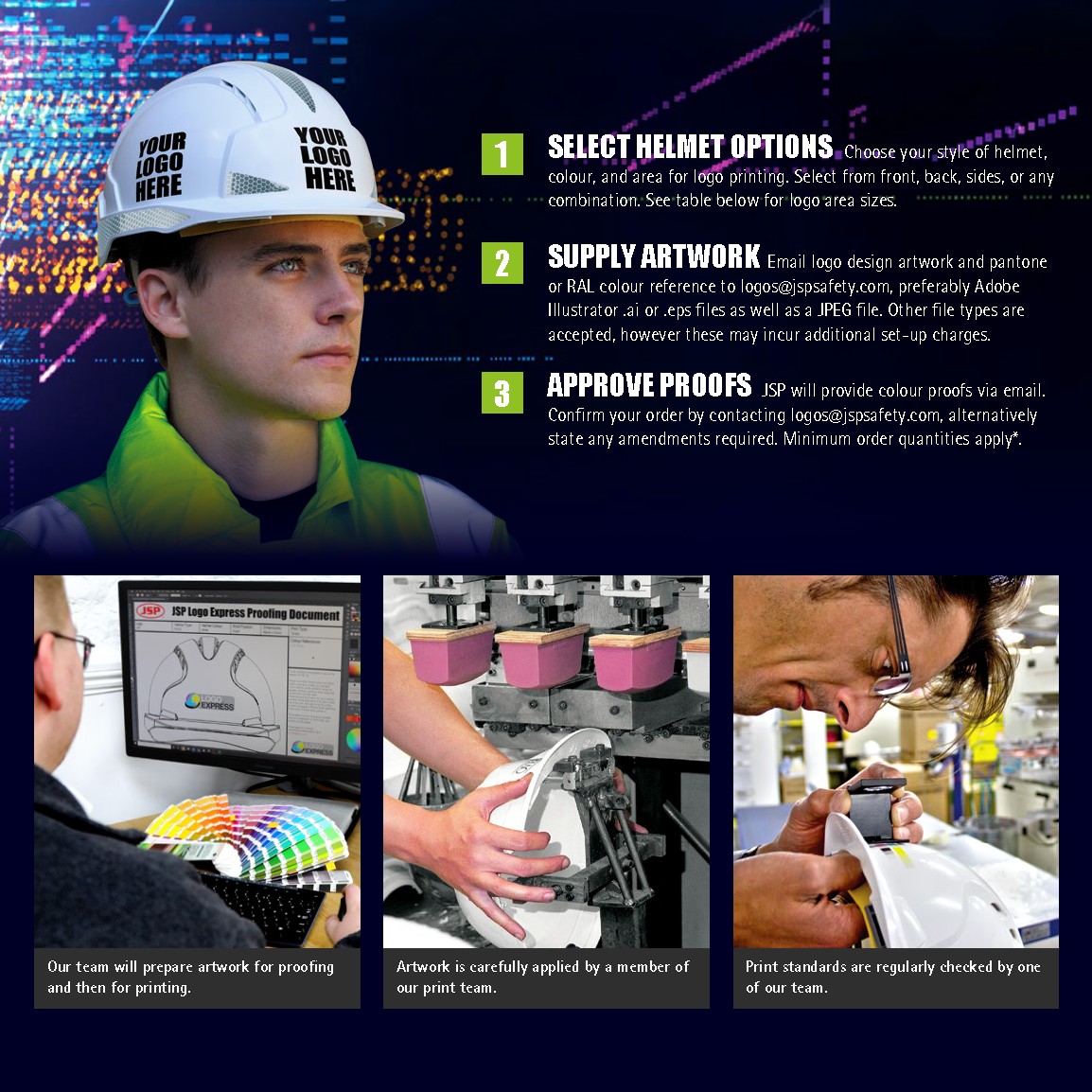 JSPLtd's tweet photo. Your PPE is one of the most visible representations of your brand.

👉 Visit our website to learn more about JSP LogoExpress® and the available customisation options. https://t.co/yg3a1aITAU
 
#JSPSafety #ManufacturingForSafety #PPE #Branding #HeadProtection https://t.co/BNOAoo3V5b