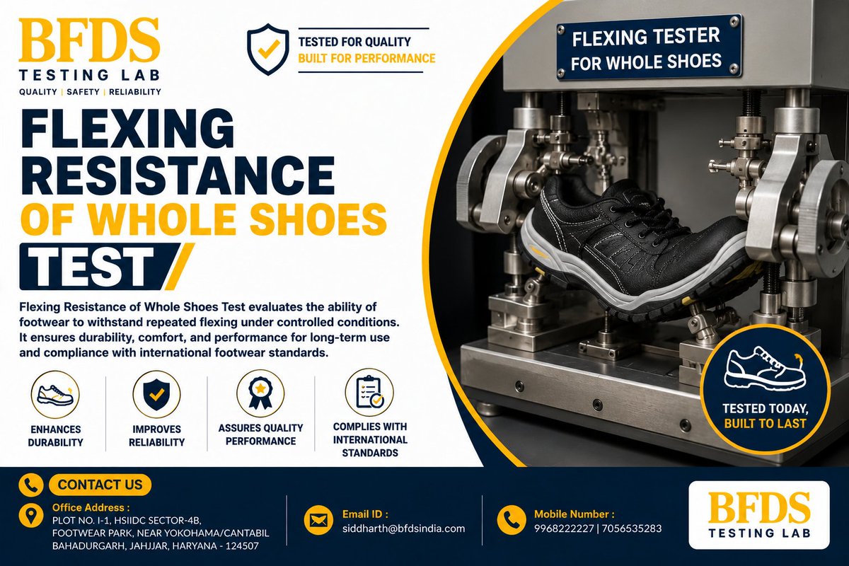 BFDSOFFICIAL's tweet photo. FLEXING RESISTANCE OF WHOLE SHOES TEST https://t.co/H9M10GoLFV