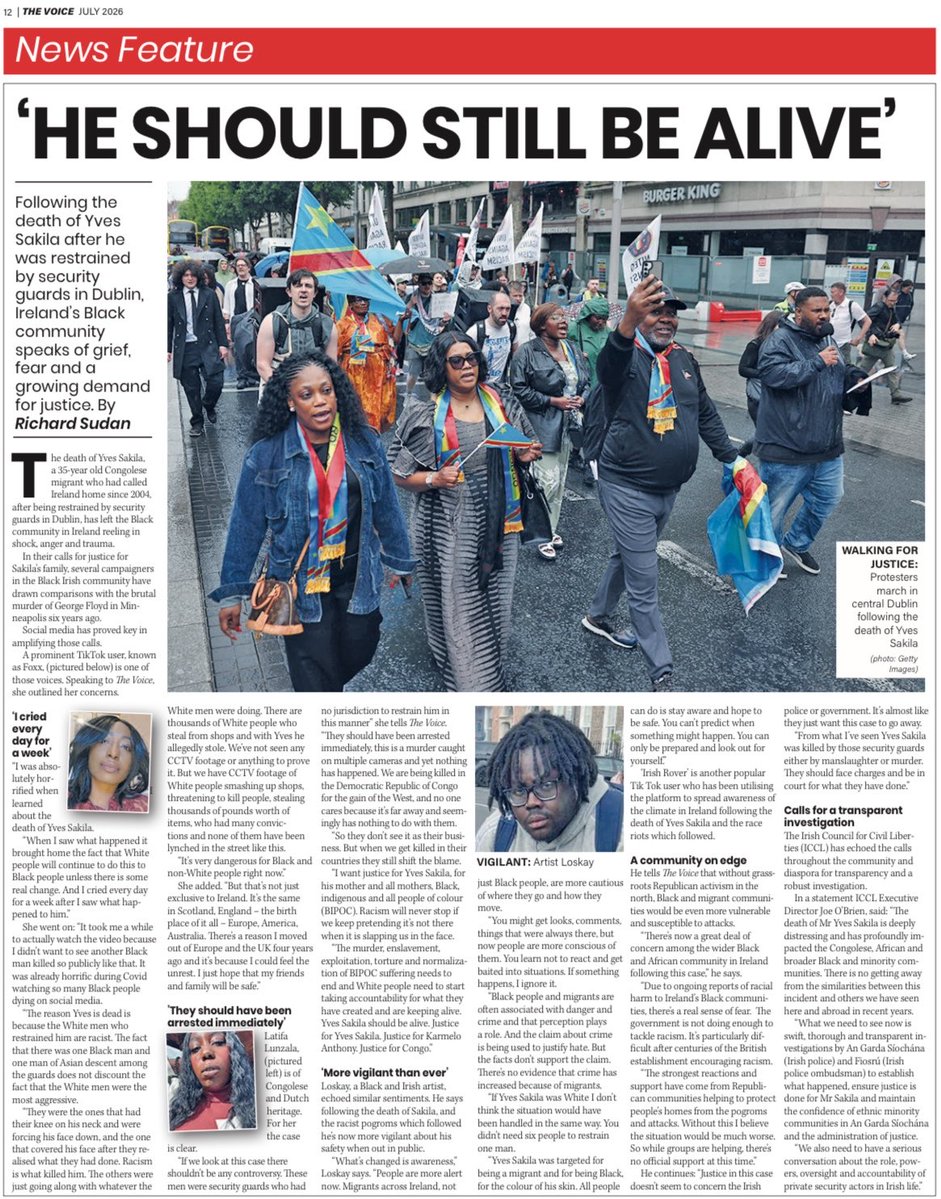 richardsudan's tweet photo. The death of Yves Sakila in late May, sent shockwaves through Ireland’s Black community amid far right pogroms and more race riots. 

The campaign for justice is ongoing. Those on the ground say racism killed Sakila @TheVoiceNews https://t.co/Q4ncyUlNnM