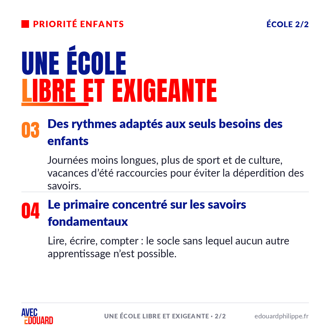 PierreTherond's tweet photo. @EPhilippe_LH a présenté ses grandes priorités pour 2027 : #sécurité, #enfance, #prospérité, #rayonnement.
Cet été, thème par thème, les premières mesures associées. On commence par l'#école 👇
https://t.co/33eNwXfOMq
@Avec_Edouard #Priorités2027 https://t.co/CFPZ7k8DCM