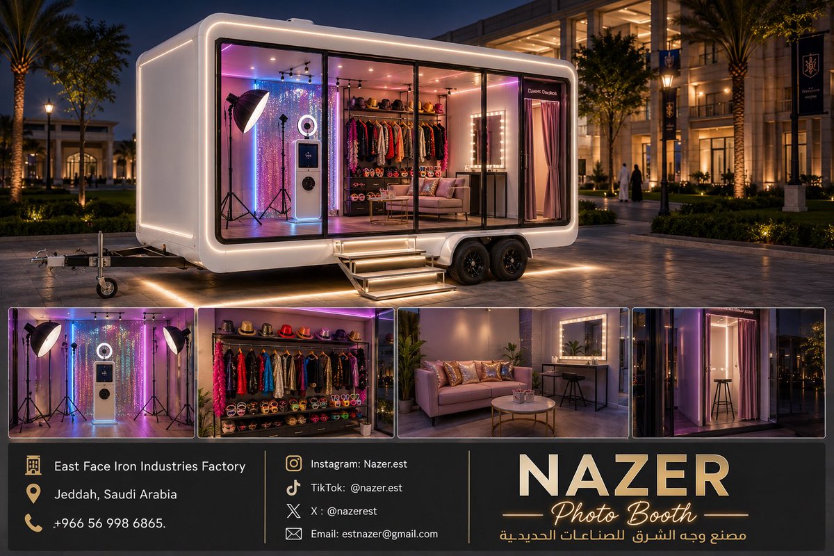 nazerest's tweet photo. صناعة عربات الفود ترك والأكشاك باحترافية عالية.
خلّ التفصيل والتجهيز علينا… وأنت مرتاح .

⭐ لأن مشروعك يستحق أفضل من مجرد عربة.

المصانع والورش كثيرة… لكن الفرق الحقيقي في الجودة، وفن التشطيب، والخامات.

📞 0569986865

#فود_ترك
#عربات_طعام
#تفصيل_فودترك 
#مشاريع_ناجحة
#أكشاك https://t.co/iWIPXyaOs9