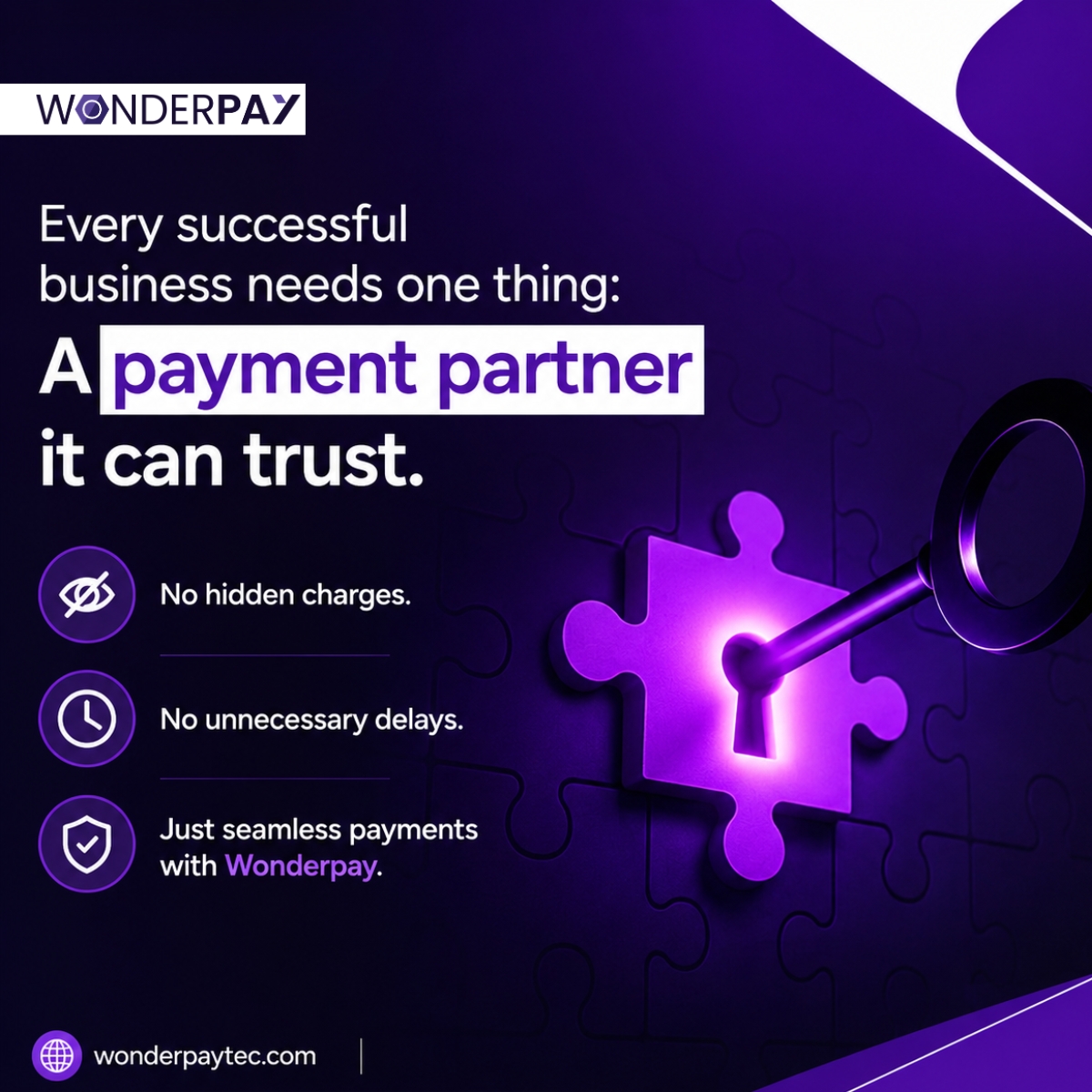wonderpaytec's tweet photo. The right payment partner doesn't just process transactions.

It helps your business move faster, scale smarter, and operate with confidence.

That's the Wonderpay difference.

#Wonderpay #PaymentGateway #BusinessGrowth https://t.co/bd3ypIkmAR