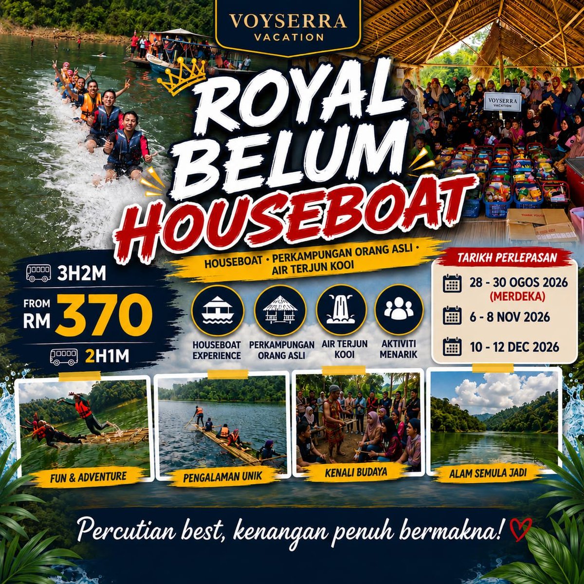 bellabigworld's tweet photo. PAKEJ TRAVEL ANTI ANNUAL LEAVE 🔥

✅ Trip HUJUNG MINGGU sahaja (Jumaat-Ahad)
✅ Termasuk bas, hotel dan tour guide
✅ Deposit serendah RM 100/pax sahaja

JOM book trip ramai-ramai sebelum penuh!!

📲 https://t.co/fSINZ3LN8o

🔃 REPOST DAN SHARE SAMPAI SEMUA ORANG TAHU 🥳 https://t.co/WQvv9R01Me