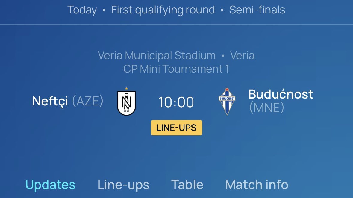 WOSOzone's tweet photo. The first UWCL game of the season!

And there's an official livestream:
https://t.co/PdMiVhDkgw

#UWCL #UWCLquali #neftçibudućnost #woso https://t.co/DfEPC3ugwI