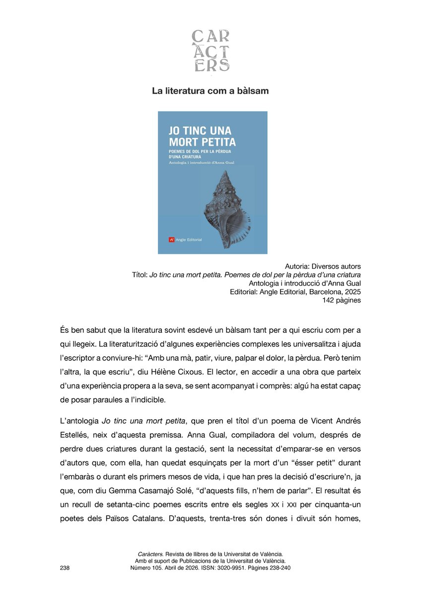 Revista Caràcters tweet media