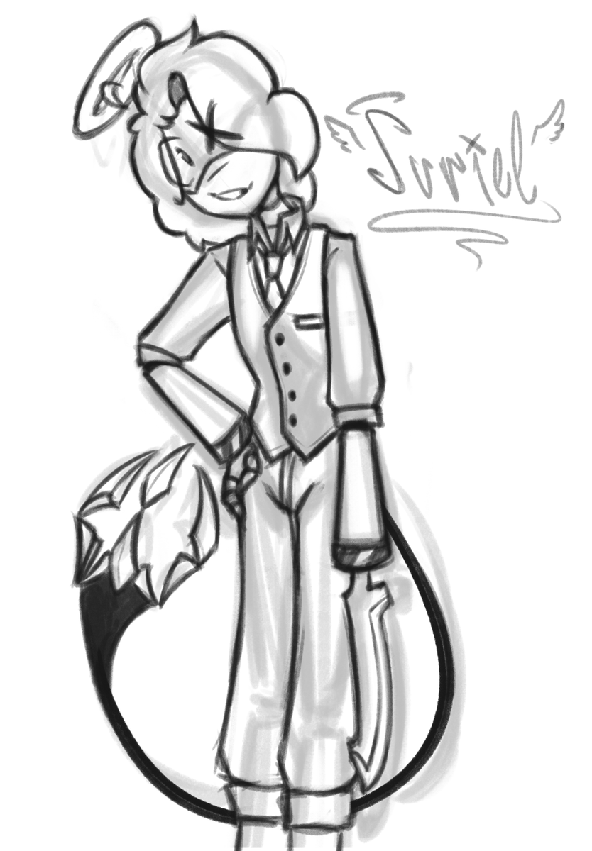 Purple_Creator_'s tweet photo. Okay, so I did another warm-up... and decided to apply the redesign that I made to the Urges!AU Suriel. Had to simplify it cuz I ain't drawing all those details in the comics.
#oc #murderdrones https://t.co/w6Oublgnn0