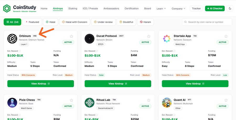 sepuluedaomeda's tweet photo. Orbinum Airdrop Details.
20,000,000 ORB tokens are allocated for airdrop.

CoinStudy declared halal and gave 75 score.

in order to participate,

1. signup
2. join portal
3. complete quests
4. claim faucet
5. participate in testnet

TGE is expected in before the end of this year.

step by step guide is on CoinStudy website, go checkout.