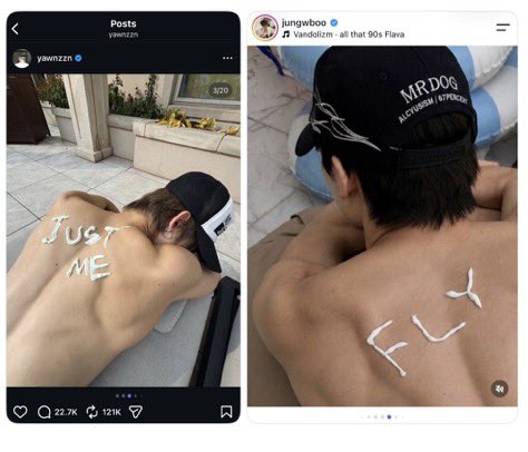 oursummer304's tweet photo. Kenapa orang orang pada FOMO copycat txt sih?????!!! ini sih bukan terinspirasi doang !! https://t.co/JrbJQWqUX4
