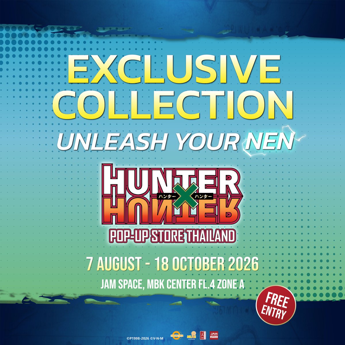 jam_th_official's tweet photo. ปลดปล่อยพลังเน็นไปพร้อมกัน ด้วยเสื้อ HUNTER×HUNTER Exclusive Collection!! 👕💥

ผู้ใช้เน็นที่แท้จริง ต้องพกความเท่ติดตัวตลอดเวลา!
มาเปลี่ยนลุคธรรมดาให้กลายเป็นฮันเตอร์ระดับท็อป ด้วยเสื้อยืดสุดพรีเมียม เนื้อผ้า Cotton สวมใส่สบาย ไม่ว่าจะวันชิลๆ หรือวันทรหด ดีไซน์แมตช์ง่ายแต่ออร่าจับจนคนรอบข้างต้องมอง!

「HUNTER×HUNTER POP UP STORE THAILAND」

🌟 ไฮไลต์พิเศษ
📸 Photo Frame สุดพิเศษสำหรับแฟน ๆ
🎁 สินค้าลิมิเต็ดที่มีเฉพาะงานนี้เท่านั้น
🛍️ กองทัพสินค้านำเข้าให้เลือกช้อปแบบจัดเต็ม
🎯 กิจกรรมพิเศษเฉพาะงาน

🗓 7 ส.ค. 69 - 18 ต.ค. 69
📌 ศูนย์การค้าเอ็ม บี เค เซ็นเตอร์
📍 JAM SPACE, MBK CENTER FL.4 Zone A
🕓 11.00 - 21.00 น. ปิดรับเข้าชมเวลา 20.30 น.

หมายเหตุสำคัญ : เฉพาะวันที่ 7 ส.ค. 69 เปิดให้เข้าชมตั้งแต่เวลา 15.00 น. เป็นต้นไป
⚠️ เข้าชมฟรี! ⚠️
#HunterxHunterPopupStoreTH #HunterxHunter #JapanAnimeMovieThailand #JAMSPACE #Muse