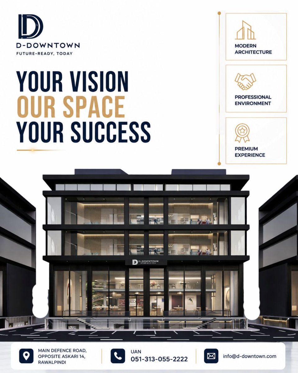 d_downtown_'s tweet photo. Create. Connect. Grow.💫

D-Downtown where ambition meets opportunity.🤝

Your future starts here!✅

#DDowntown #realestate #rawalpindi #pakistan #smartaddress #businessdestination #commercialhub #brandvisibility #primelocation https://t.co/p03Oouq80b