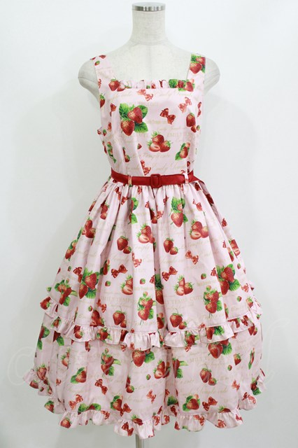 Emily Temple cute苺プリントノースリーブワンピース Emily Temple cute / Mellow Strawberryノースリーブワンピース 28,600