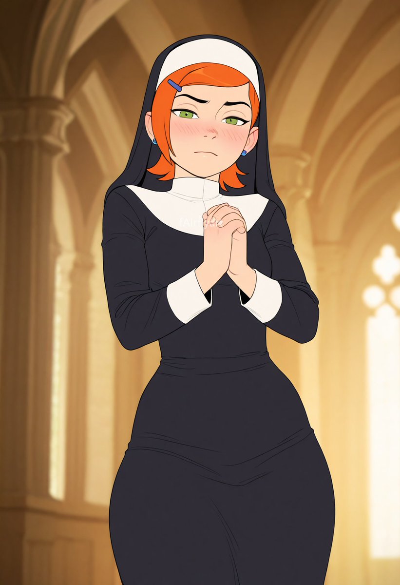 fAIrflyart's tweet photo. "I-I thought I told you! I'm.. I'm not like that anymore..I'm devout!" she said 20 minutes before pushing you into the confessional hehe #gwentennyson #gwen10 #hentaiِart #nsfwtwtًً  #hentai https://t.co/Ou9UUPZzbo