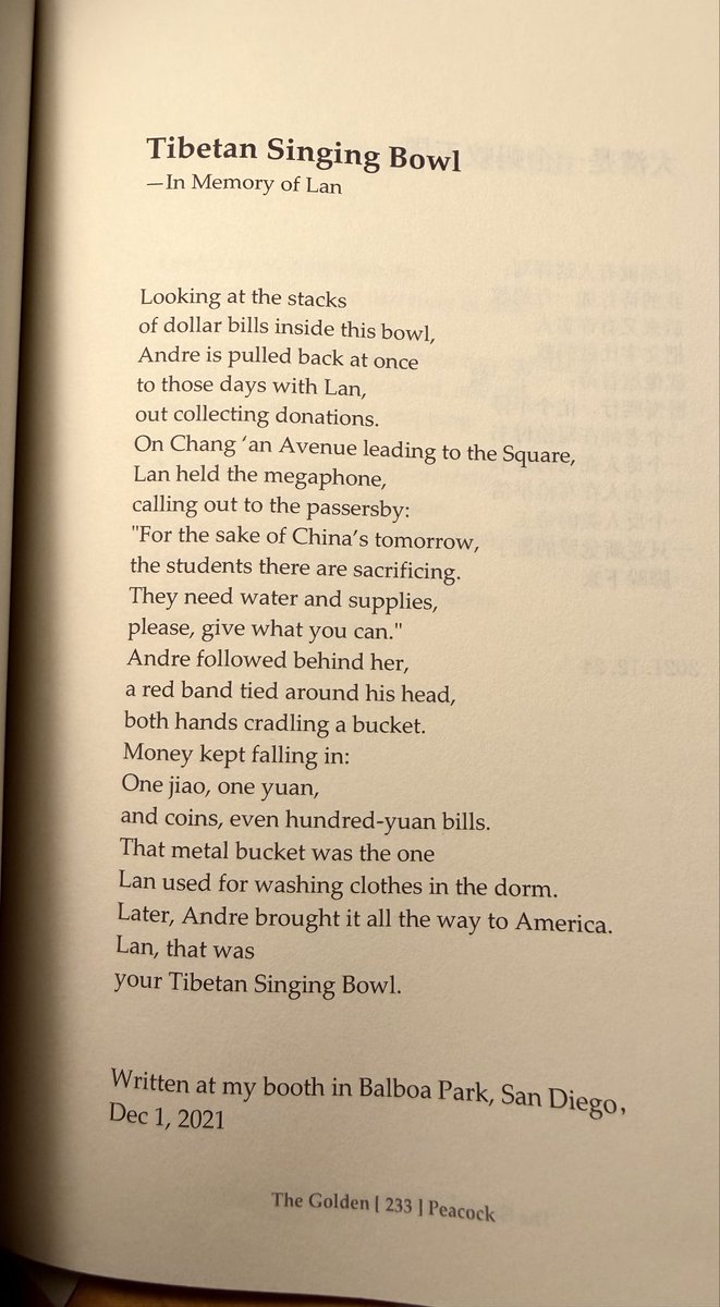 jone_guo's tweet photo. A poem I wrote in balboa park.
Recalling the time of protest when I was in Beijing in 1989. https://t.co/Iyel4HfzRi