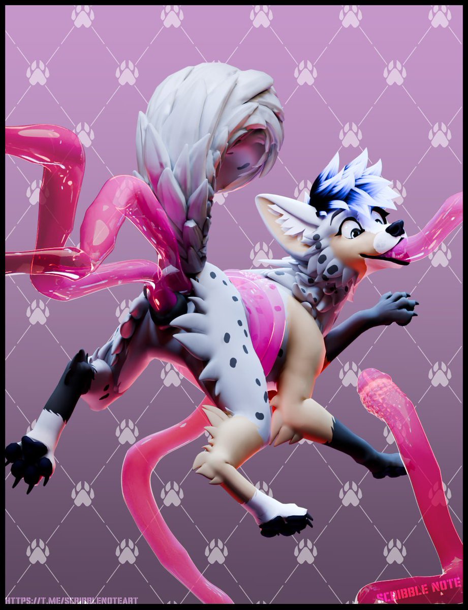 FeralNote's tweet photo. Maybe she can eat more than she can chew~ #feral #3D #dog #tentacles https://t.co/R8fEZLgjGy