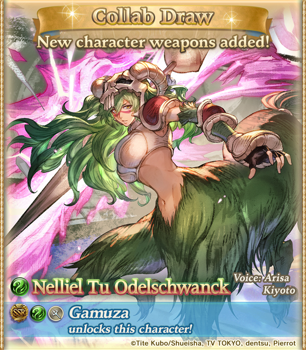 granblue_en's tweet photo. Bleach Collab Draw is here, with Toshiro Hitsugaya and Rangiku Matsumoto as a Water duo, Nelliel in Earth, and Urahara as the summon! https://t.co/iunPxzLJGM