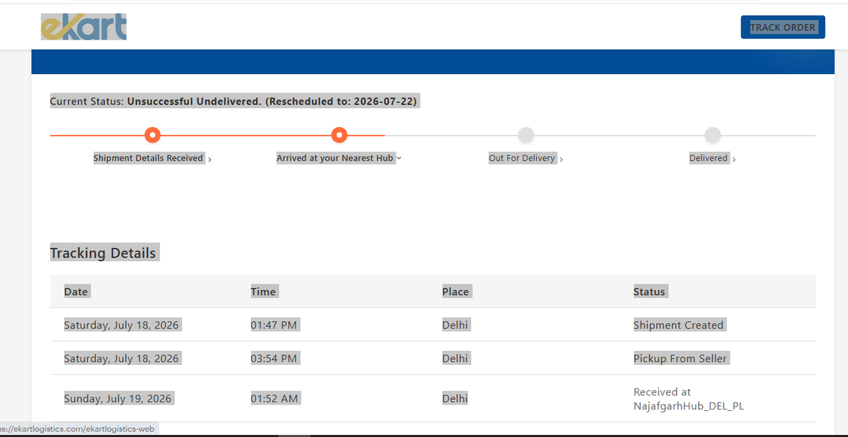 nnsingh1994's tweet photo. Order: #111122
Date: 17 Jul 2026
Status: Order Confirmed  @ctrl8india #ctrl8 @jagograhakjago @ekartlogistics @velocity_help  ये हल है | https://t.co/Yuy61lZLAC
