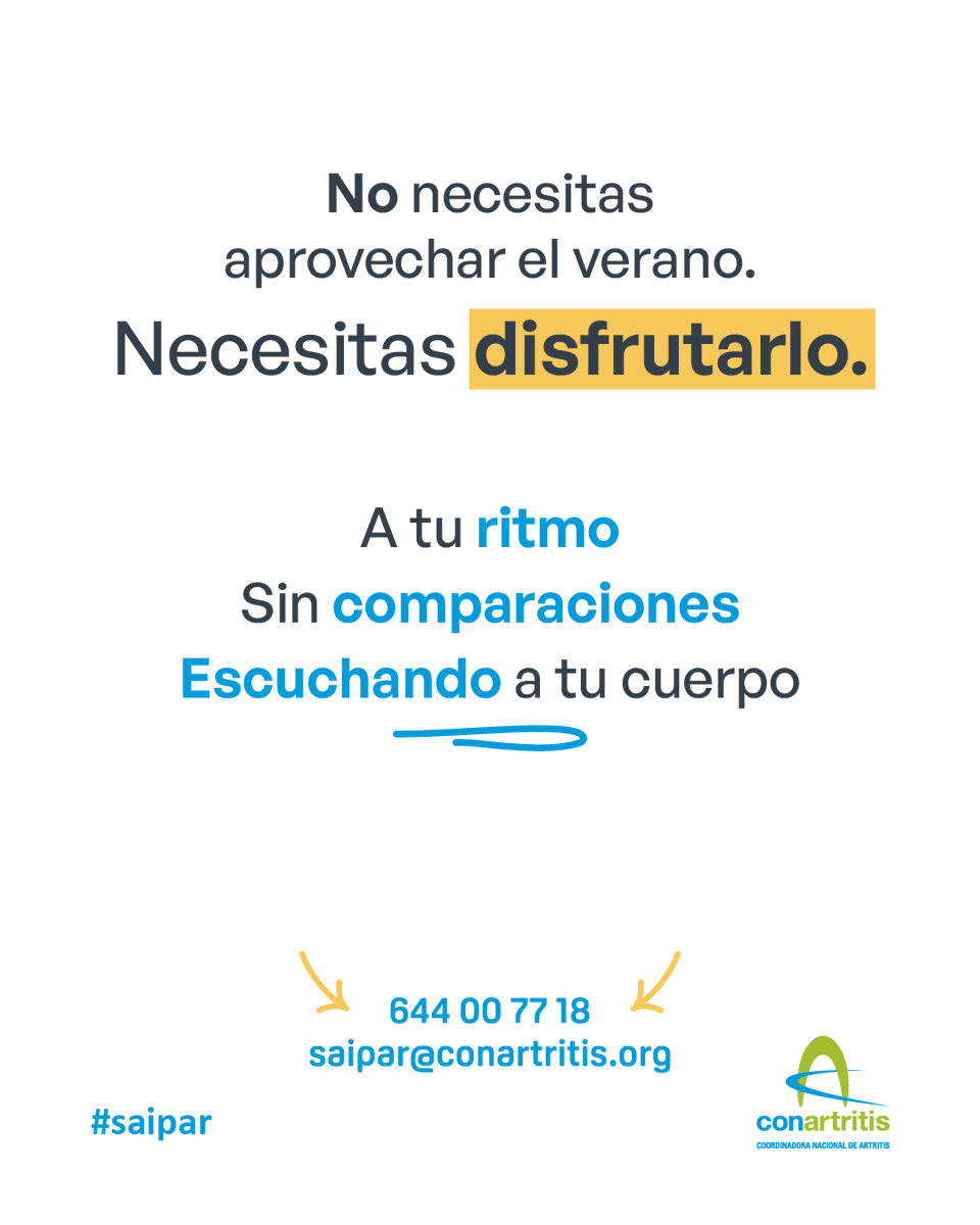 ConArtritis's tweet photo. "Siempre dices que no". Detrás de un cambio de planes hay mucho más de lo que se ve. Hay días en los que el cuerpo necesita parar, y respetar esos límites es autocuidado. 💚
Si te cuesta gestionar estas situaciones, en SAIPAR te ayudamos.
#SAIPAR #ConArtritis #TerapiaSocial https://t.co/ZIm3kAXc77