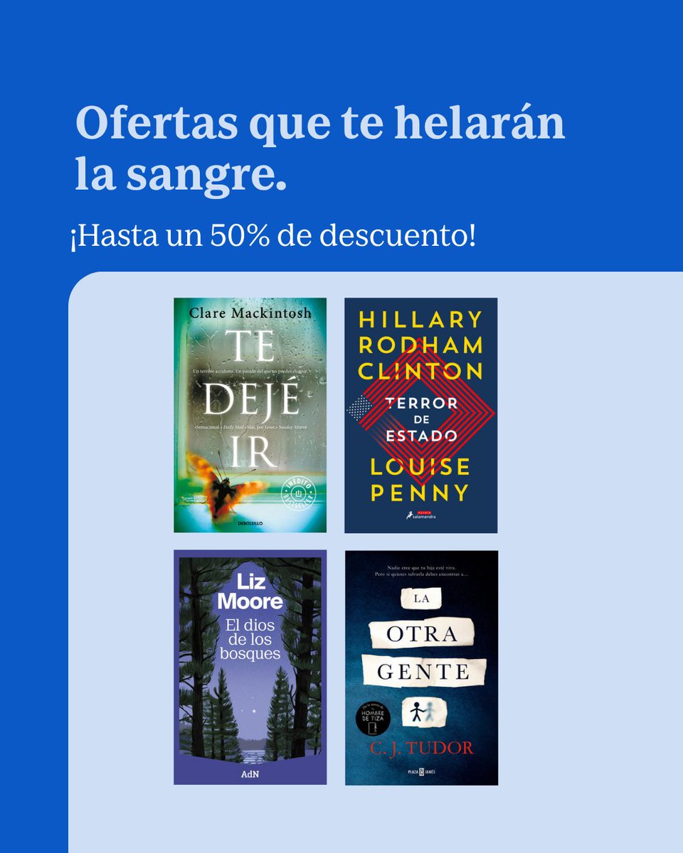 Kobo_ES's tweet photo. Ofertas en thrillers perfectas para tus próximas noches de lectura🖤✨
Descuentos de hasta un 50% 👉 https://t.co/xaEsh9xQ0n https://t.co/y7UUIjwmi2