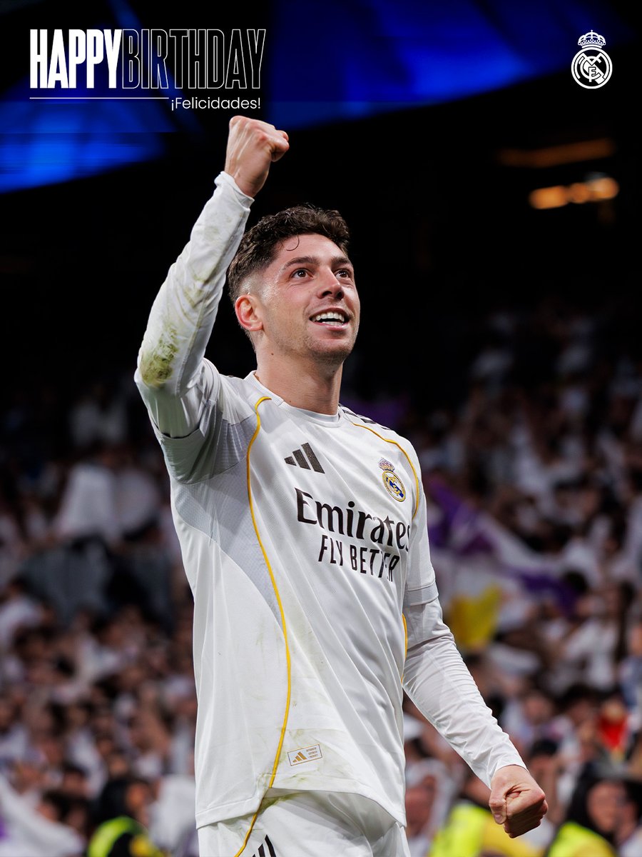 realmadriden's tweet photo. 🎂 HAPPY BIRTHDAY, @FedeeValverde! https://t.co/PtJTsrLEYx