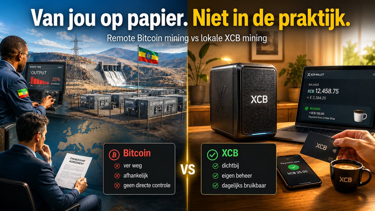 IngriddeBock's tweet photo. Je #Bitcoin miner is van jou op papier.
In het buitenland bepaalt de overheid of hij draait.
Goedkope stroom kan een peperdure afhankelijkheid worden.
Waarom #XCB-mining fundamenteel anders is:
https://t.co/xVcOG7SPNF https://t.co/FVtc0evrQj