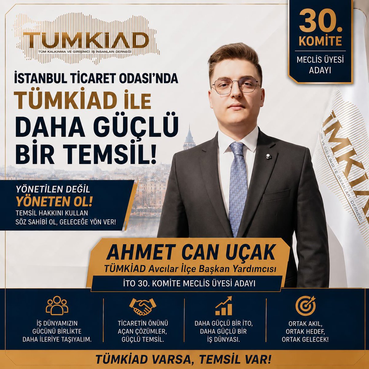 tumkiad's tweet photo. İstanbul Ticaret Odası seçimlerinde 30. Komite Meclis Üyesi Adayımız Ahmet Can Uçak ile güçlü temsil yolunda birlikte ilerliyoruz.

Birlikte daha güçlü bir İTO, daha güçlü bir gelecek.
TÜMKİAD varsa, temsil var! 🇹🇷

#TÜMKİAD #İTO #İTOSeçimleri #30Komite #GüçlüTemsil https://t.co/nFgQokP1vg