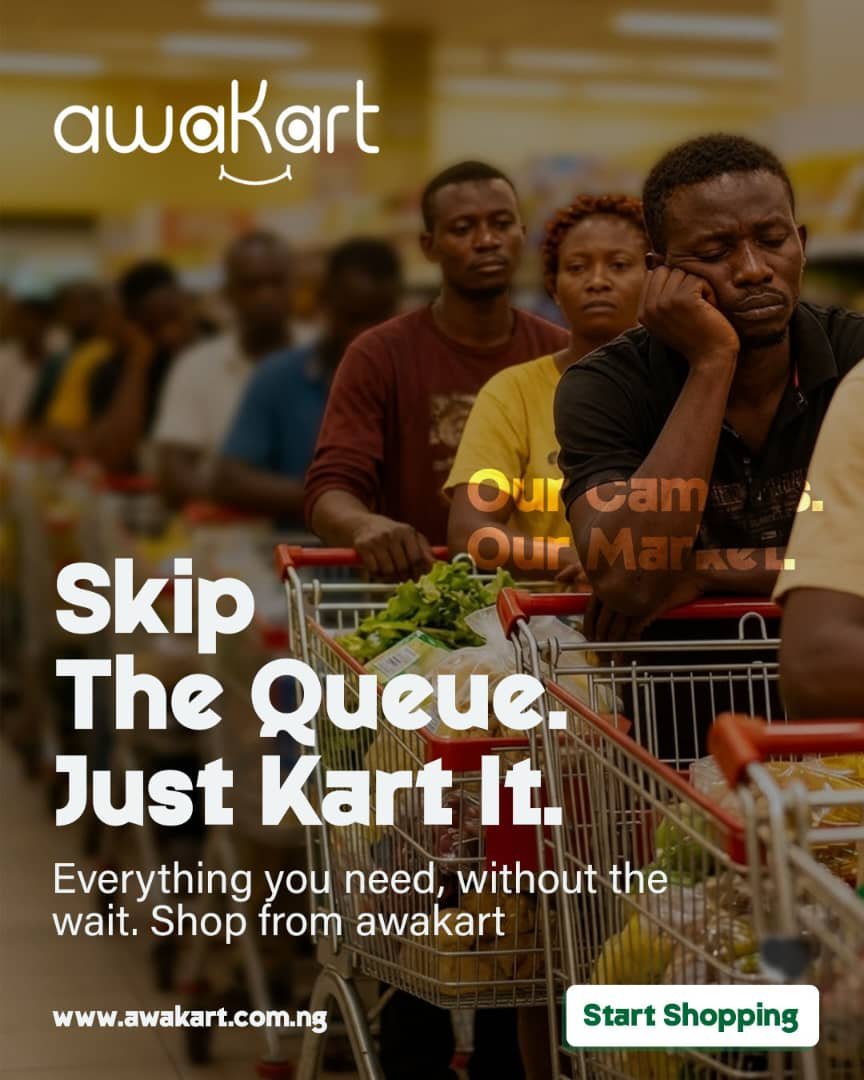 useawakart's tweet photo. Nigerian queues will humble you real quick.
Skip all of that.

Everything you need, ordered from wherever you are in Ogbomoso, delivered with escrow protection.

Skip the queue. Just Kart it
#awaKart #LAUTECH #JustKartIt #Ogbomoso https://t.co/NgUHKTUT90