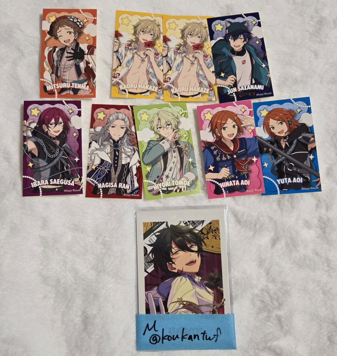 koukantwf's tweet photo. あんスタ ラブレッツ LOVELETS 2

お譲り⇒光薫2ジュン茨凪砂日和ひなたゆうた

求➡みか 凛月

郵送交換希望
凛月含む交換優先気味

纏めて交換希望してます為お返事お時間頂きます。
お気軽にお声掛けください。 https://t.co/0C0ewR7QXn
