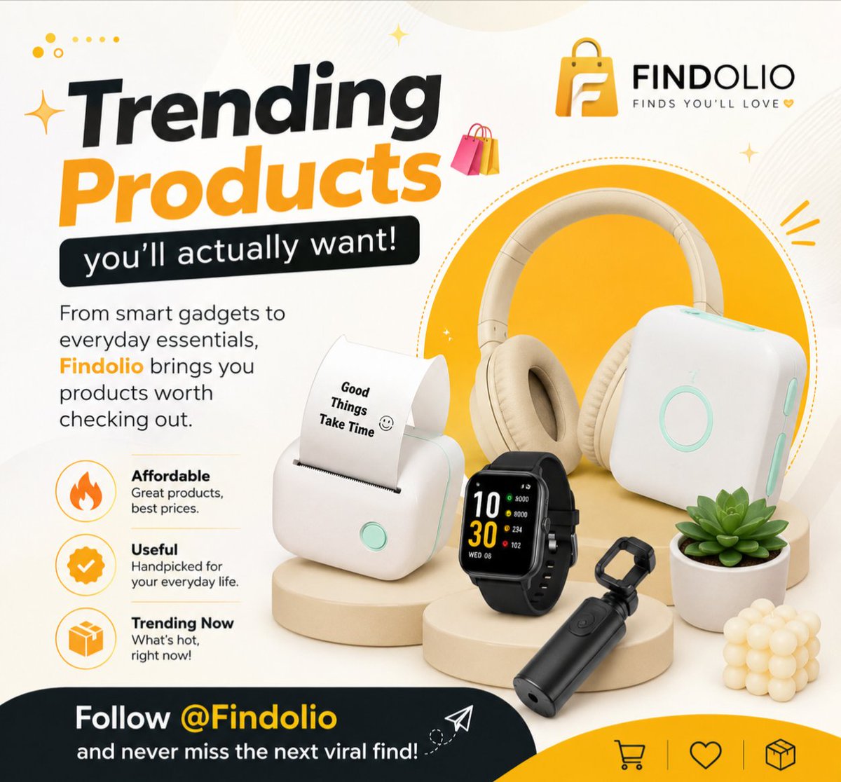 DropTrackerX's tweet photo. 🛍️ Trending products you'll actually want!

From smart gadgets to everyday essentials, Findolio shares the best viral finds at great prices.

🔥 Affordable
💯 Useful
📦 Trending Now

Follow @Findolio

📲 Instagram: https://t.co/ue66TB6aaj

#TrendingProducts #AmazonFinds https://t.co/FlgvfWcwl9