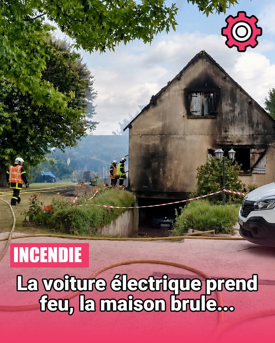 SinedWarrior's tweet photo. Une voiture électrique en charge s'embrase, une explosion entendue, une maison entièrement détruite

Ce mardi 21 juillet, un spectaculaire incendie s'est déclaré à Saint-Jean-de-Folleville, près de Lillebonne (Seine-Maritime). Vers 5 h 10, une voiture électrique en charge dans https://t.co/N9QNiOatEF