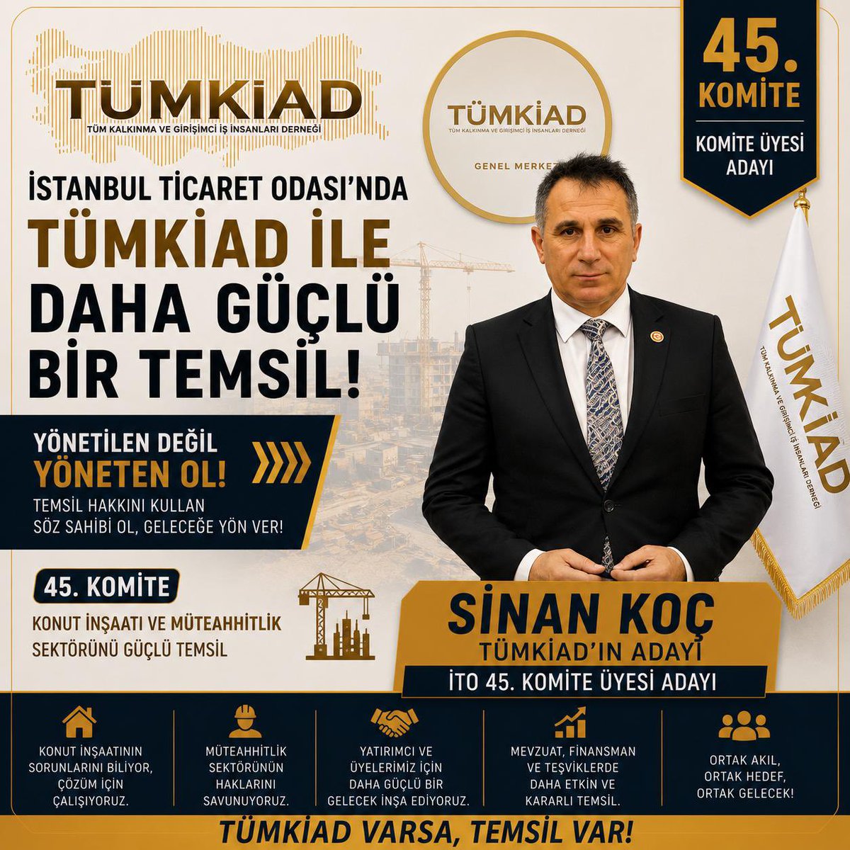 tumkiad's tweet photo. İstanbul Ticaret Odası seçimlerinde 45. Komite Üyesi Adayımız Sinan Koç ile sektörümüzün güçlü temsilini birlikte inşa ediyoruz.

Güçlü temsil, güçlü sektör, güçlü gelecek.
TÜMKİAD varsa, temsil var! 🇹🇷

#TÜMKİAD #İTO #İTOSeçimleri #45Komite #GüçlüTemsil https://t.co/tO14p08oat