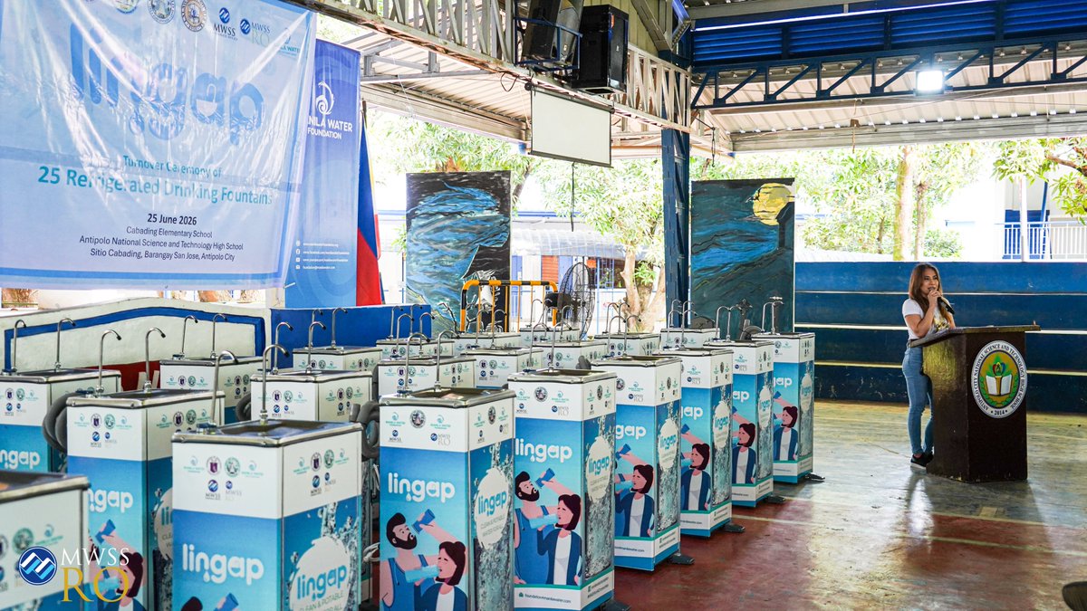 mwssro's tweet photo. Strengthening Learning with Safe Drinking Water: MWSS RO Joins Turnover of RDFs to Schools in Antipolo City

On 25 June 2026, the @mwssro (RO), represented by Department Manager (DM) for Public Information Joan Michelle S. Antonio, https://t.co/4OVvqpLpPw