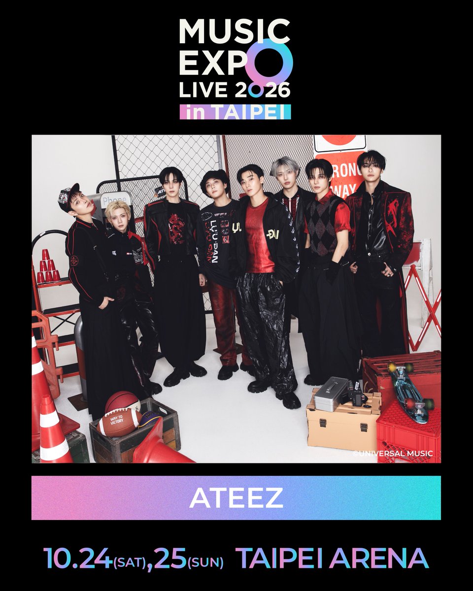 musicexpolive's tweet photo. 「MUSIC EXPO LIVE 2026 in TAIPEI」に
ATEEZの出演が決定✨
アメリカ最大級のフェスへの出演や、ニューヨークでのスタジアムライブの開催など、グローバルな活躍を見せるATEEZのパフォーマンスにぜひご期待ください！

チケットは7月28日(火) 現地時間12時、日本時間13時から販売開始！
🎟️DAY1：https://t.co/KBsYKwCeD8
🎟️DAY2：https://t.co/y6P8xxd6qk

#MUSICEXPOLIVE2026
#ATEEZ
@ATEEZofficialjp