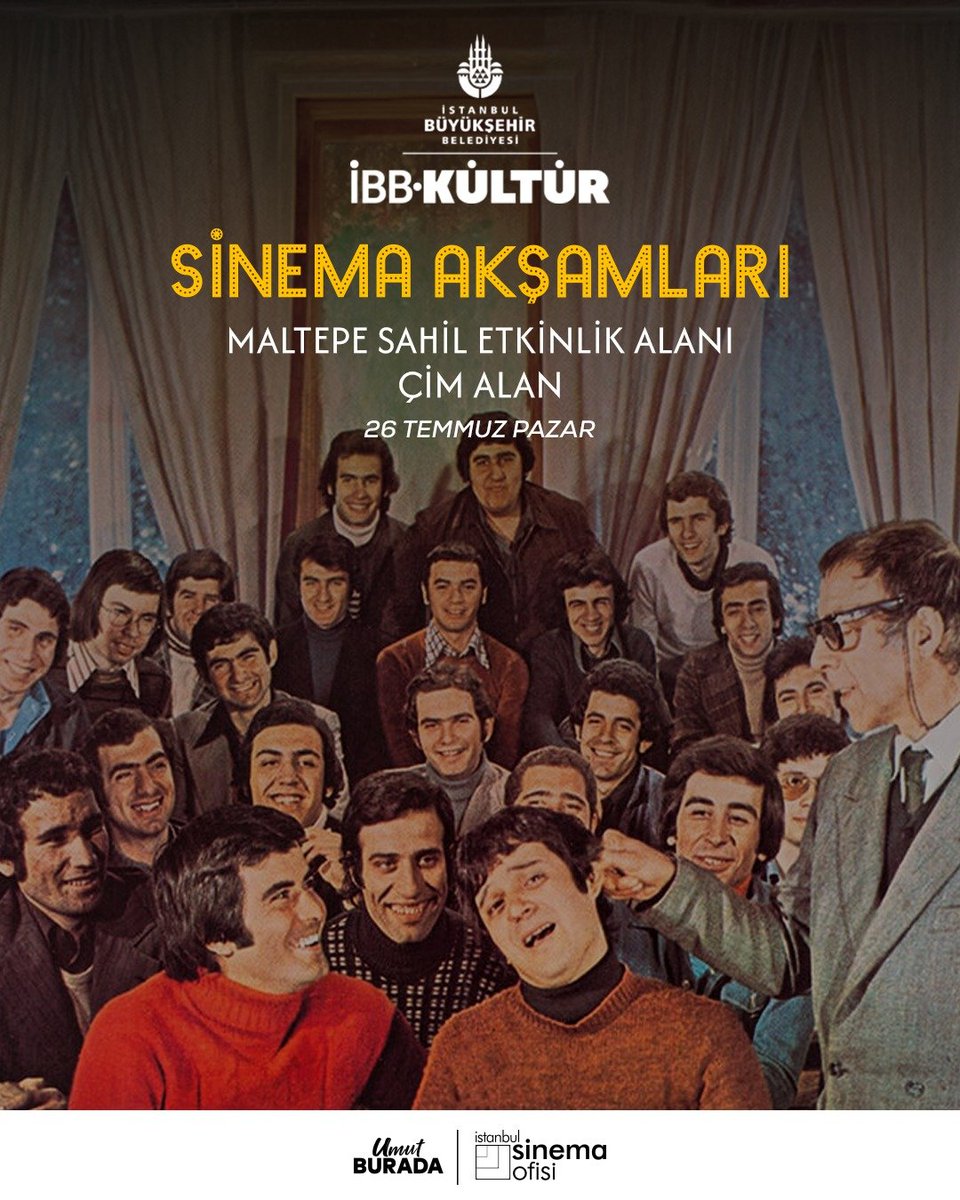 ibb_kultur's tweet photo. Yaz akşamlarının vazgeçilmez buluşması Sinema Akşamları, Maltepe Sahil Etkinlik Alanı'nda unutulmaz filmlerle devam ediyor.

26 Temmuz Pazar akşamı, önce çocukların beğenisini kazanan Mavka: Ormanın Şarkısı, ardından ise Ertem Eğilmez'in imzasını taşıyan, Kemal Sunal, Tarık Akan, Halit Akçatepe ve usta oyuncu kadrosuyla hafızalara kazınan Hababam Sınıfı izleyiciyle buluşacak.

Ücretsiz biletlerinizi İstanbul Senin uygulamasından alabilirsiniz.
