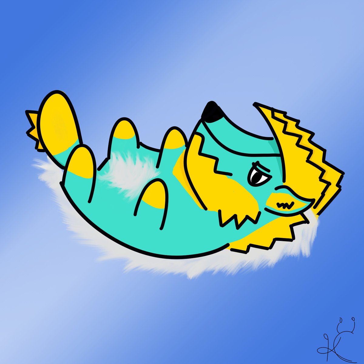 KouratheCrab's tweet photo. I decided I should be sharing more of my art here, even if I'm still in the beginner stages. So with that being said I present for your viewing pleasure, Wattson the Zinogre :3 
(My Favorite wyvern from the Monster Hunter series) https://t.co/SvONhWQxLa