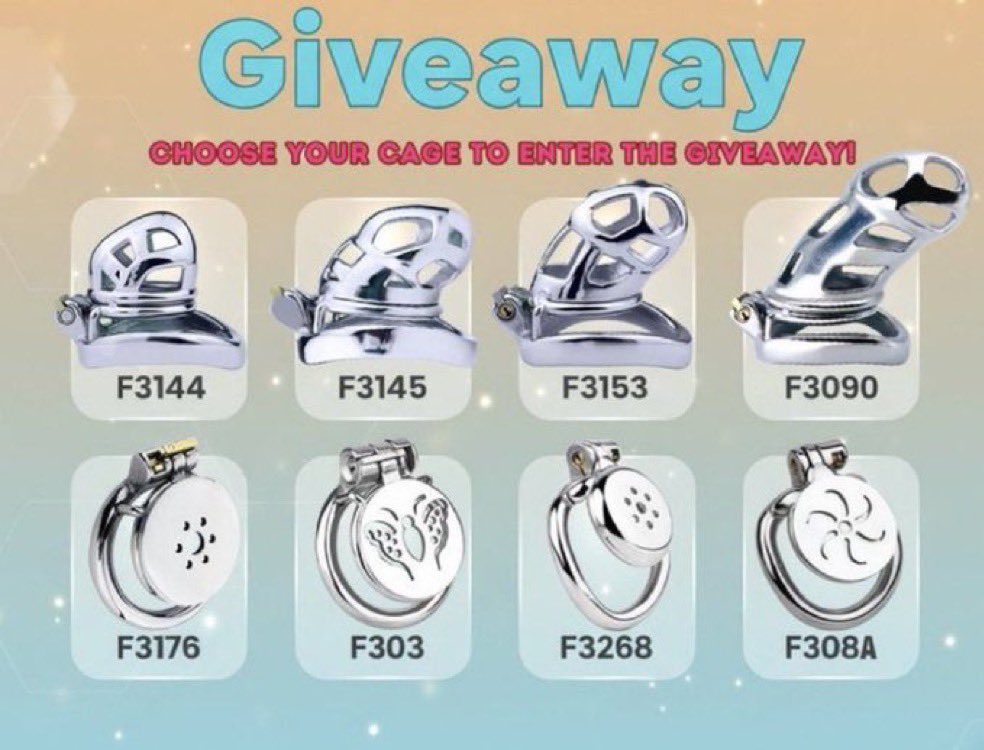 KateGilber25211's tweet photo. ✨ Chastity Cage Giveaway ✨
Huge giveaway! Five lucky winner gets to choose their own cage from this lineup 🔥
To Enter:

•  Like ❤️
•  Retweet ♻️
•  Comment with the model you want (e.g. F3144, F3176, F303, etc.)

The winner will receive the exact cage they picked! https://t.co/4aWc8HN99R