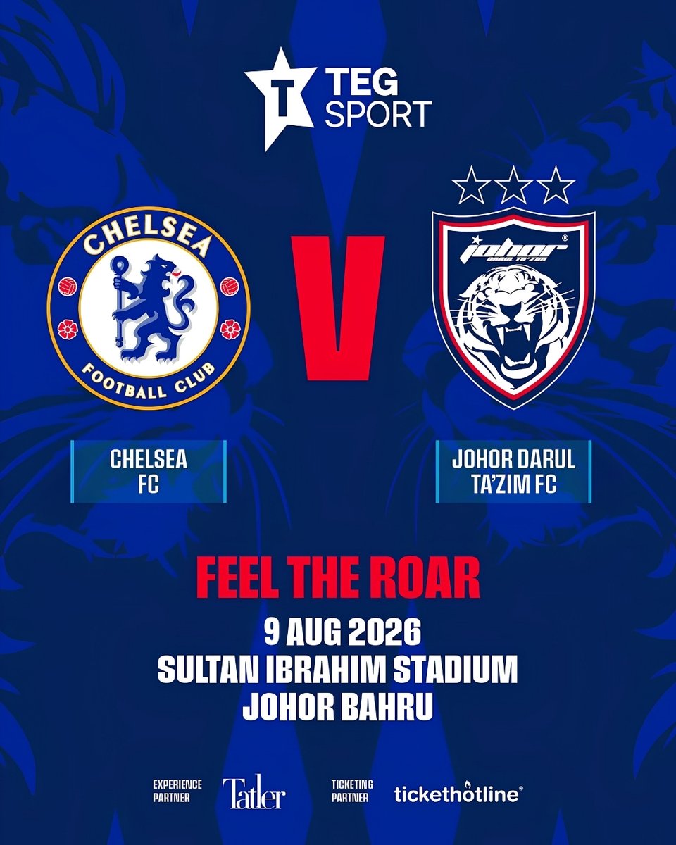 fmtoday's tweet photo. 18 DAYS TO GO! ⏳⚽

Witness Chelsea face JDT on Aug 9 at Sultan Ibrahim Stadium, Johor.

Grab your match 🎟️ tickets here: https://t.co/K42J14ghQJ

#FMTSports #WhatsKickin https://t.co/JiQ7aKX00Y