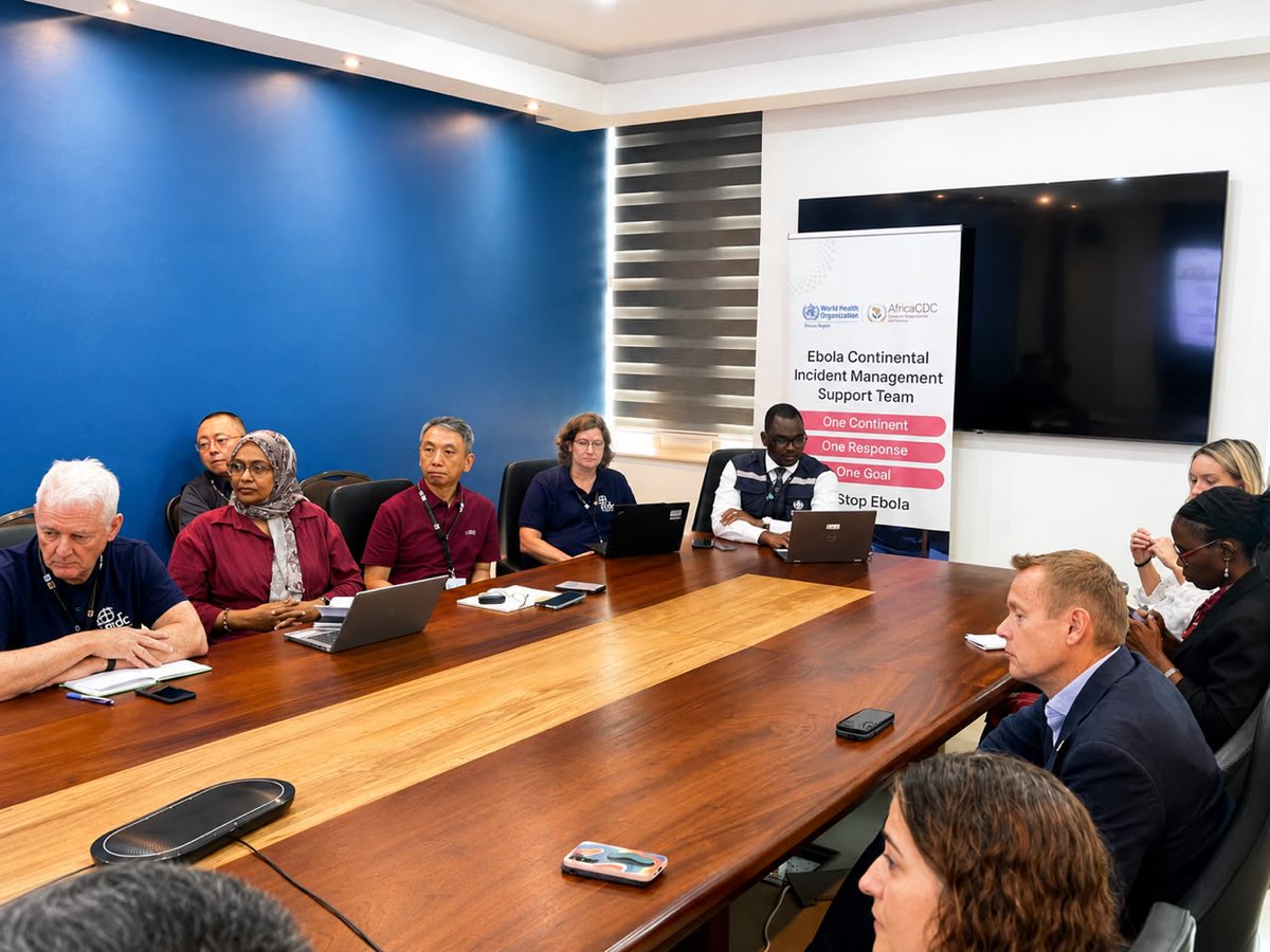 RamadanOtim's tweet photo. Honoured to welcome Professor John Edmunds, FCDO Chief Scientific Adviser, to the Continental IMST for the Ebola disease outbreak.

We briefed him on the evolving epidemiological situation and the IMST’s role in coordinating technical and operational support to affected and at-risk countries.

The United Kingdom’s support through #FCDO has been instrumental in launching and sustaining critical response operations, including the Continental IMST.

We remain grateful for the support and Prof Edmunds’ reflections and insights, which will help us further refine our response strategies.

#Ebola #HealthSecurity #OutbreakResponse #DRC #Uganda #WHO #FCDO