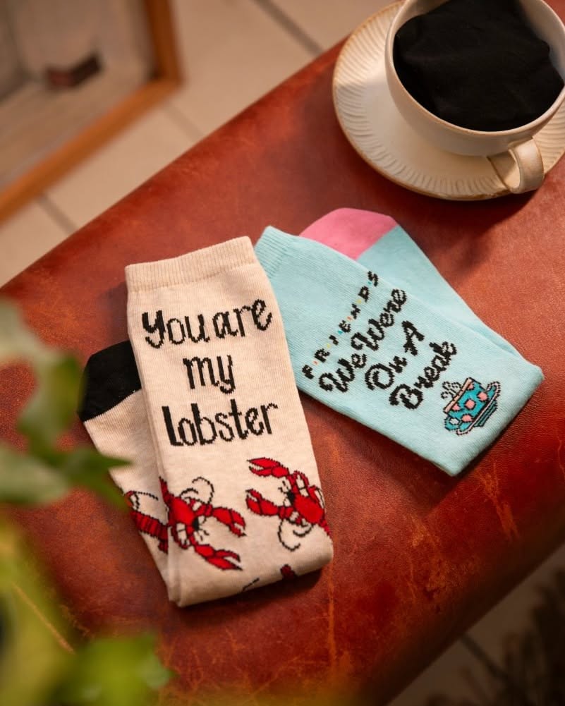 sockshopuk's tweet photo. How you doin'... with your sock drawer? 🦞

Introducing the Friends collection: "You're My Lobster," "We Were On A Break", and "Unagi." - because your feet deserve a state of total awareness too.

No Ross-level overthinking, just add to basket: https://t.co/YdGftlKIiM https://t.co/jwDAiVoNVU