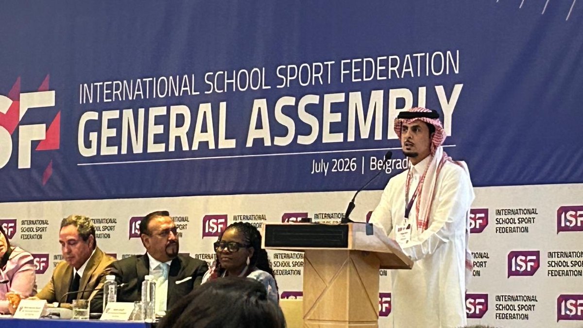 SSSF_edu's tweet photo. انتُخب رئيس الاتحاد السعودي للرياضة المدرسية د. صالح العريفي، عضو في مجلس إدارة الاتحاد الدولي للرياضة المدرسية (ISF)، في إنجاز يعكس المكانة المتقدمة للمملكة ودورها الفاعل في دعم وتطوير الرياضة المدرسية الدولية. https://t.co/dxQeJOLVBO