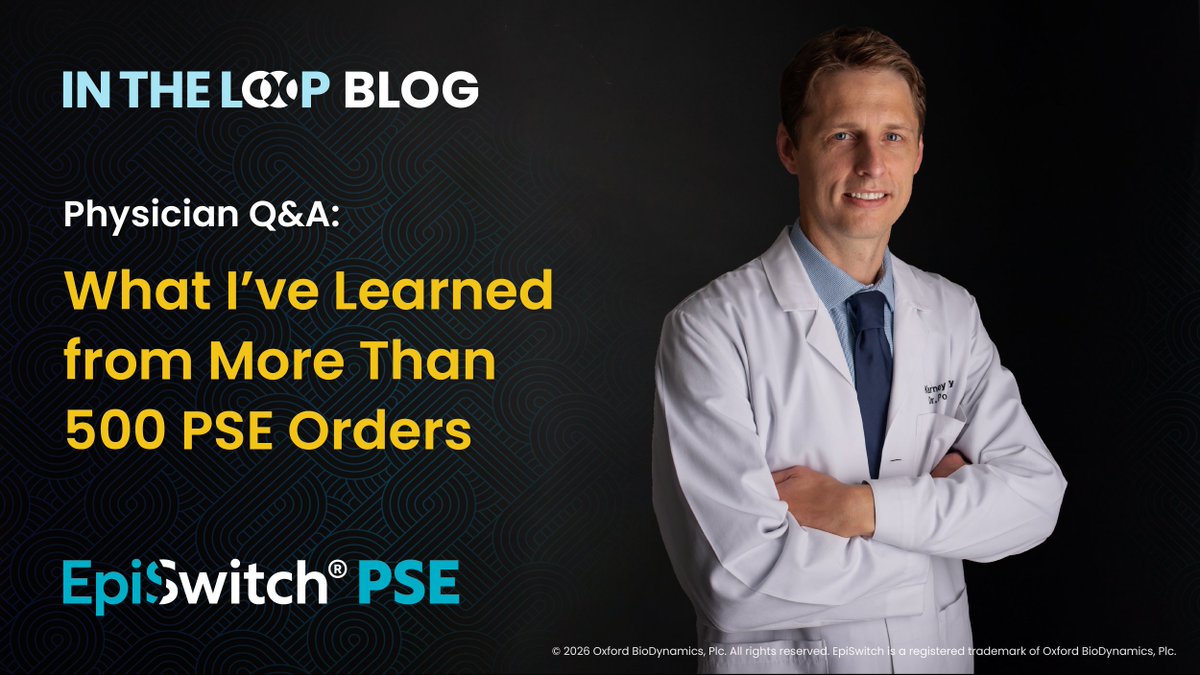 OxBioDynamics's tweet photo. "What I've Learned from More Than 500 PSE Orders"
— We sat down with Dr @gpohlmanmd, board-certified #urologist and an experienced clinical user of #EpiSwitchPSE. He covers how #PSE fits into #prostatecancer evaluation 👇
https://t.co/SKM93OArIt
@94percent_com #OBD #urology #ad https://t.co/xl1y9JjMMd