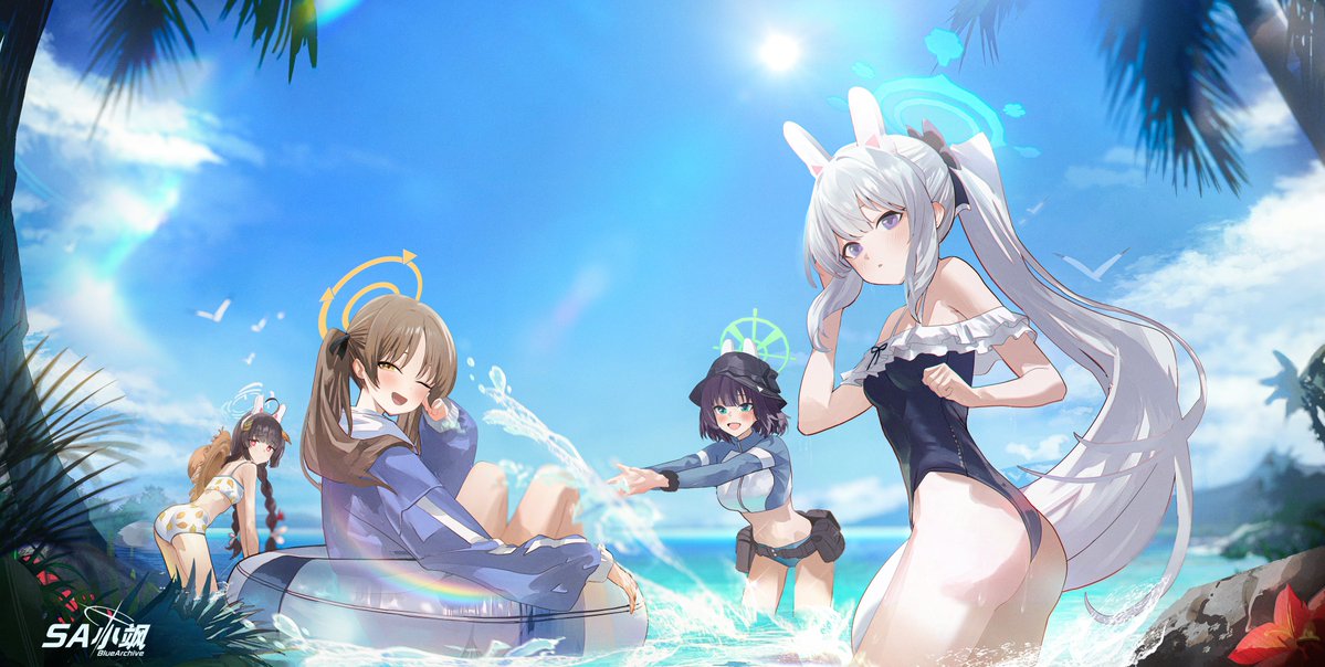 hayatekkk's tweet photo. Rabbit Squad's Summer 
#Miyako #Saki #Moe #Miyu #bluearchive #ブルアカ https://t.co/YCUmivyUK7