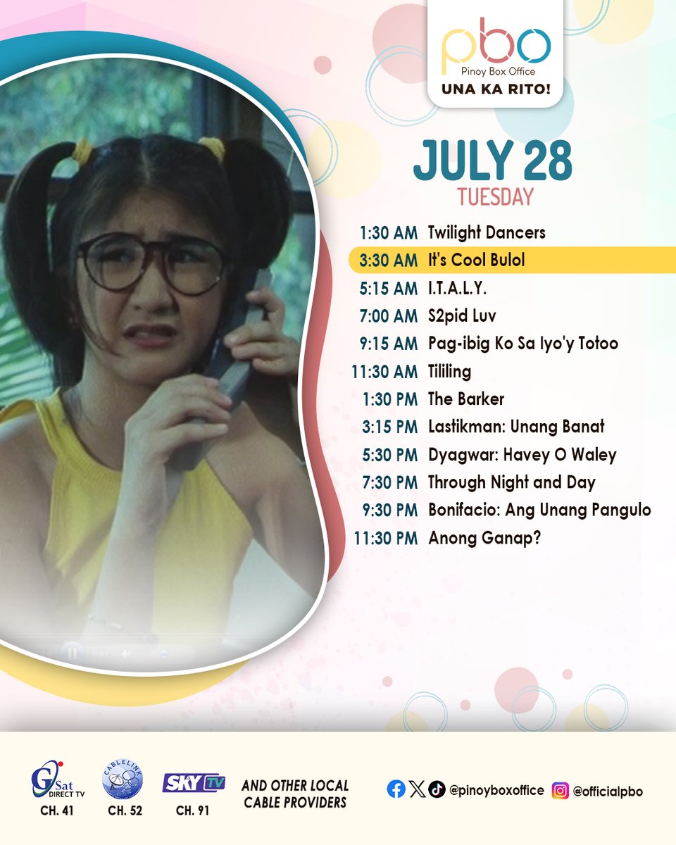 PinoyBoxOffice's tweet photo. Sa school na puro porma, kaya ba niyang patunayan ang sarili?

𝗜𝘁'𝘀 𝗖𝗼𝗼𝗹 𝗕𝘂𝗹𝗼𝗹, bukas nang 3:30 AM sa PBO.

Bisitahin ang aming website: https://t.co/hvXbVU0Vr1 #PBOSchedule #PinoyBoxOffice #UnaKaRito https://t.co/sHyU1eC3Ud