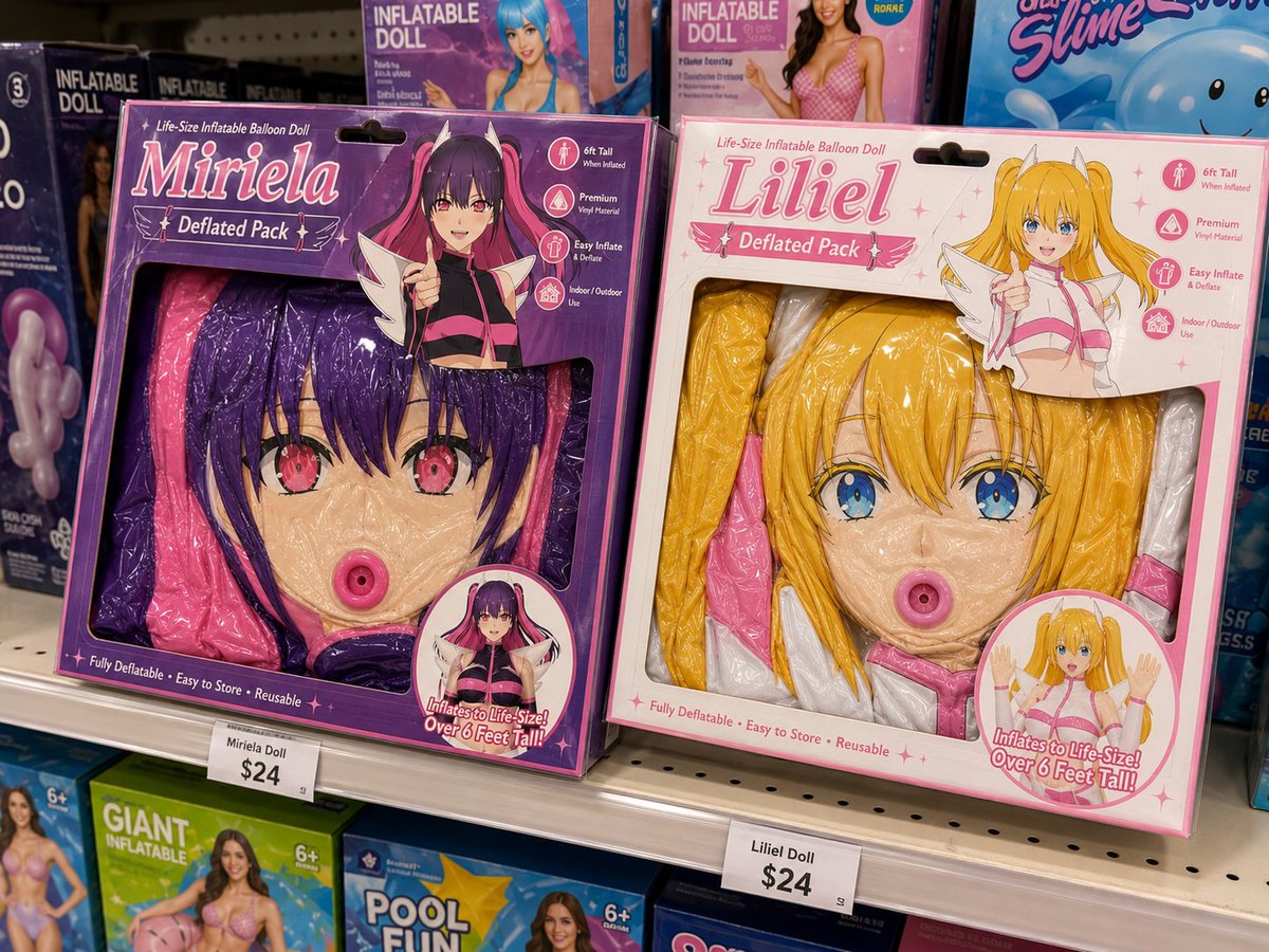 k6645053's tweet photo. 空気を抜いてパッケージングして、他のプールトイと一緒に「商品」として販売🫡
#状態変化　#inflatabledoll　#transformation https://t.co/nlnX4bkgLl