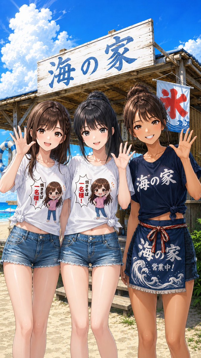 20251002a's tweet photo. 【第601話】 最終日ラスト
土曜日から5日間に渡ってお届けしてきた「海の家アルバイト編」、おしまいになっちゃいました〜！🌊🌴
最後まで見てくれて、本当にありがとうございましたっ✨
明日からは通常運転に戻りますので、よろしくお願いします📖✏️

それと今週末の土日は、もち子さん主催の夏祭りに「カキ氷の屋台」として出店しまーす🍧✨
こちらもぜひぜひ、遊びに来てくれたらすごく嬉しいな…っ！お待ちしてますっ(∩ˊᵕˋ∩)💕
