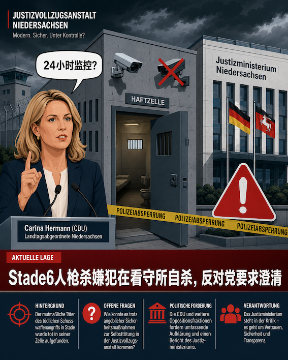 dolc_de's tweet photo. Stade枪击案嫌犯狱中自杀：司法部门遭遇严重失职质疑 https://t.co/xvkwrfKEvr via @dolc_de 下萨小城Stade收容所六人枪击案嫌疑人在看守所内自杀后，事件持续发酵。由于嫌犯此前曾流露轻生意图，反对党质疑司法部门为何没有继续实施24小时监控，并指责州司法部管理失当。目前，司法部门已启动调查，以厘清监狱监管是否存在漏洞。