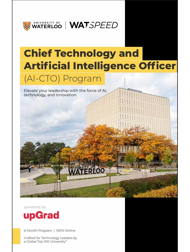 MDiPakistan's tweet photo. Chief Technology and Artificial Intelligence Officer (AI-CTO) Program/
 
Six-months, 100% online, advanced certification program awarded by University of Waterloo, Canada. 

Starts on 31 December 2026. Book your seat well in advance. Email your CV to online@mdi.com.pk https://t.co/ggZiBNGdEq