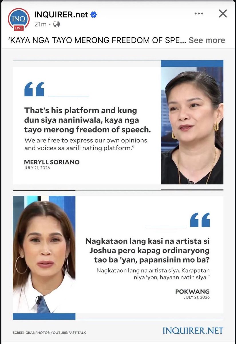 putmeinchane7's tweet photo. the DDS camp milking anything they can get from joshua's repost

vs

joshua's PR team working overtime to bury it

nood na daw kasi kayo ng serye niya with ivana on prime. grabe na cognitive dissonance nila. sa dami kasi ng tenggang artists, same same people binibigyan ng projects. di na nga nagrrate, problematic pa.