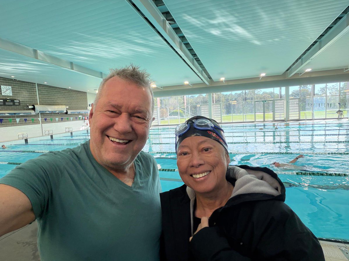 JimmyBarnes's tweet photo. Getting motivated to jump in the pool on a cold and frosty morning is a hell of a lot harder than on a Thai beach holiday… but totally worth it. https://t.co/vmo0z4uymb
